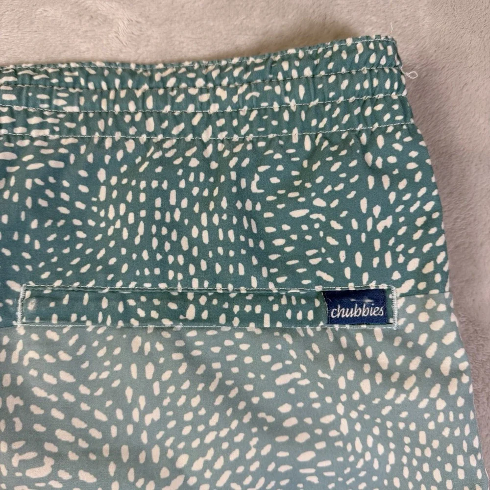 Chubbies The Whale Sharks Swim Trunks Shorts‎ Men's Small Blue Spotted Vacation